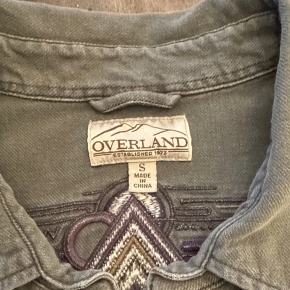 NWOT Overland Falcon Embroidered Utility Jacket - Distressed Slate - Women’s S - Picture 6 of 11